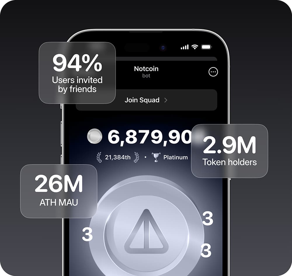 Notcoin mini app on phone